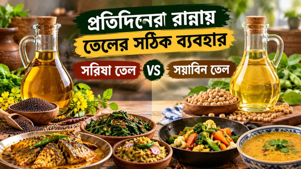 প্রতিদিনের রান্নায় তেলের সঠিক ব্যবহার: সরিষা বনাম সয়াবিন তেল