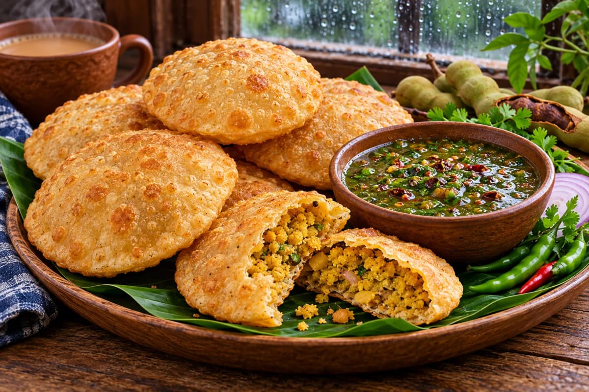 বৃষ্টির দিনের মুচমুচে ডাল পুরি ও কাঁচা তেঁতুলের চাটনি - ছবি ১